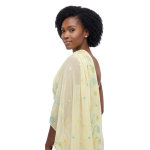 Wholesale Embroidered <b>Chiffon</b> Shawl Wrap Floral Sequin Work Dupatta Pastel Women <b>Scarf</b> - Product Image 3