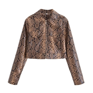 Vibrant Flair <b>Long</b> Breathable Womens Snake Printed <b>Leather</b> <b>Jackets</b> for Modern Daytime Evening Outfits Different colors <b>leather</b> - Product Image 1