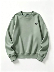 Women's Custom Graphic Crewneck Sweatshirt Oversized Cotton Fleece Drop Shoulder Casual Streetwear Solid Hoodies Made to Order - Product Image 5