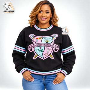 Gamma Phi Delta Sorority Women's Gray 100% Cotton Fleece Eco-Friendly Quick Dry Breathable Pullover Crew Neck <b>Long</b> <b>Sweatshirt</b> - Product Image 4
