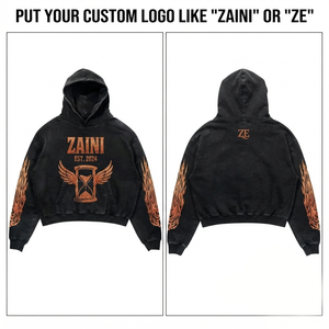 Sudadera con Capucha para Hombre, Lavado Ácido, 420 GSM, Felpa de Algodón Grueso, Negra, Estilo Vintage, con Logotipo Personalizado Bordado o Impreso - Product Image 1
