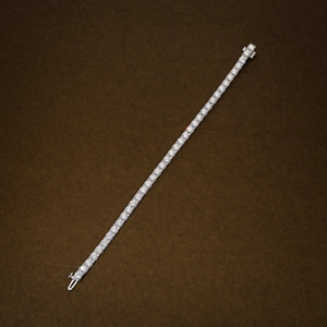 Pulsera de tenis de lujo con 30 diamantes redondos brillantes cultivados en laboratorio, certificado IGI, oro de 14K, elegante joya para bodas y fiestas, regalo. - Product Image 5