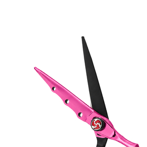 Ciseaux de coiffure professionnels durables en acier inoxydable de 6 pouces, rose et noir, avec logo personnalisé, vente en gros, faible MOQ - Product Image 3