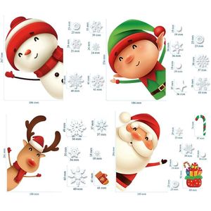 82 Adornos Navideños para Ventanas con Diseño de Copos de Nieve, Adhesivos Decorativos para Interiores, Decoraciones Navideñas de Santa Claus para Ventanas - Product Image 2