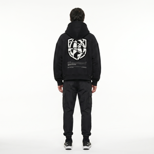 Sudadera con capucha extragrande y corte holgado para hombre, con cremallera completa, 280 g/m², chenilla cepillada, estilo Techwear y Streetwear, con parche OEM personalizado, de gran gramaje. - Product Image 2