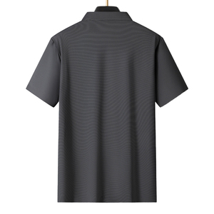 Polo à manches courtes rayé pour homme, respirant, tricoté, décontracté, avec logo sur le devant - Product Image 4