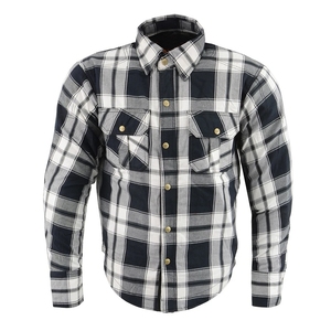 <b>Men</b>’s Charcoal Black White Plaid <b>Flannel</b> Work <b>Shirt</b> Heavy Duty Long Sleeve Checkered Utility <b>Shirt</b> Dual Chest Pockets Outdoor OE - Product Image 5