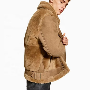 Trending suede faux shearling aviator <b>jacket</b> sheep fleece <b>b3</b> shearling <b>bomber</b> <b>jacket</b> mens sherpa <b>jacket</b> - Product Image 4