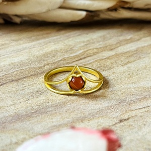 Vintage Design Boho Chevron <b>Rings</b> Boho <b>Crown</b> Brass <b>Rings</b> for Women 18k Gold Plated Boho Carnelian <b>Rings</b> for Wholesale/OEM/ODM - Product Image 1