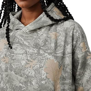 Sweat-shirt à capuche en coton mélangé à imprimé camouflage jungle fabriqué au Pakistan pour hommes et femmes, style urbain - Product Image 5