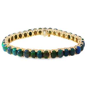 Brazalete de Oro Amarillo de 14K con Ópalo, Joyería Clásica para Uso Diario para Mujer - Product Image 6