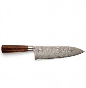 Couteau de chef en acier damas fait main sur mesure, style japonais Santoku, couteau de cuisine - Product Image 4