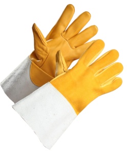 Gants de soudage TIG robustes en cuir pleine fleur et croûte de cuir, avec manchette de sécurité antidérapante et résistante aux étincelles, pour la protection des mains et des bras - Product Image 1
