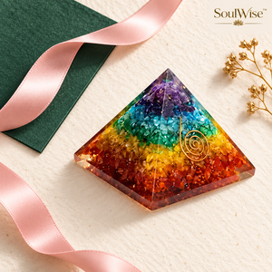 Pyramide d'orgonite arc-en-ciel sculptée à la main en pierre précieuse, décoration en cristal de Chine pour la méditation, la maison ou comme cadeau - Product Image 4