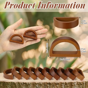 Anneaux de serviette en bois faits à la main, boucles porte-serviettes de table, anneaux de serviette semi-circulaires style ferme pour les réunions de Noël et l'usage quotidien - Product Image 2