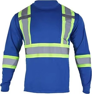 T-shirt de sécurité haute visibilité à manches longues pour hommes, classe 2 ANSI, bande réfléchissante, imperméable, LED Flash - Industries du cuir - Product Image 6