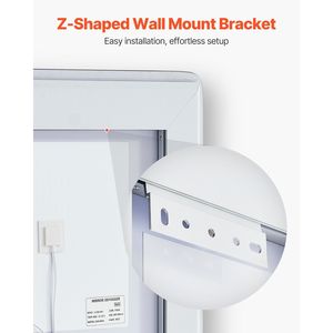 Specchio LED da Bagno 24x32 Pollici con Illuminazione Frontale e Posteriore, Antiappannamento, Luci Memoria, Specchio LED da Bagno Steple - Product Image 6