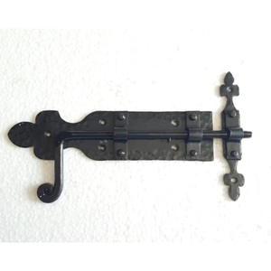 Connecteur de loquet de porte en fer finition oxyde noir, forme ronde, pour installation domestique, outils de quincaillerie, loquet de porte et de portail - Product Image 3