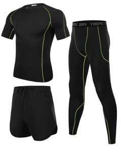 Prix de gros usine – Ensemble de compression sur mesure pour hommes – Vêtements de fitness professionnels les plus vendus – Ensemble de compression 3 pièces - Product Image 2