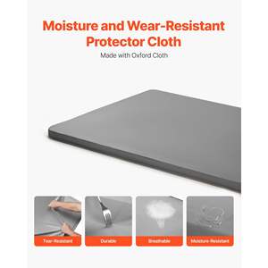 Full Size 1.5 Bed Board Slats 200D Oxford Cloth Wooden <b>Mattress</b> <b>Support</b> Easy Assembly 2-Piece Gray Bunkie Board Slats - Product Image 6