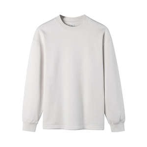 Sudadera Unisex de Cuello Redondo Gris Claro para Otoño, Mezcla de Poliéster/Algodón, Corte Regular Informal, Lisa, Anti-Pilling, de Secado Rápido - Product Image 1