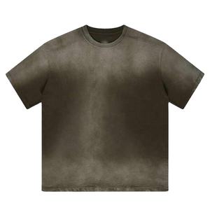 T-shirt Homme Personnalisé Col Rond Coupe Boxy 100% Coton Manches Courtes Oversize avec Effet Délavé Épaules Tombantes Motif Uni Vente en Gros - Product Image 6