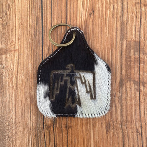 Nouvelle arrivée Western Hair sur cuir de vachette gravé au laser pochette bracelet élégant en cuir de vachette gravé au laser porte-clés ensembles combinés - Product Image 4