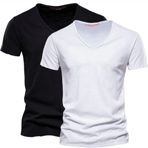 Camiseta Deportiva Transpirable 100% Algodón para Hombre, Cuello en V, Manga Corta, Talla Grande, para Gimnasio, Fitness y Entrenamiento - Product Image 6