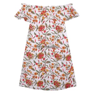 Robe en coton à épaules dénudées, imprimée, colorée, personnalisable avec logo, sexy, pour soirée, motif artisanal (vente en gros) - Product Image 1