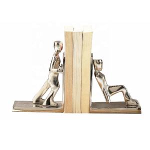 Sujetalibros de aluminio plateado de alta calidad, estantería decorativa para hombre de trabajo, soporte para libros pesados, decoración del hogar - Product Image 1