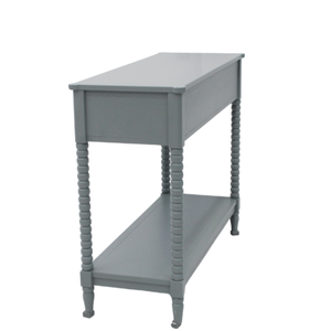 Mesa Consola de Madera Maciza Mindi Bobby Collection con Cajón, Acabado Gris, para Pasillo y Dormitorio - Product Image 2