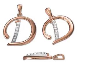 Colgante Número Uno con Incrustaciones de Moissanita, Acabado en Oro Rosa, Joyería Personalizada Estilo Hip Hop para Hombre - Product Image 2