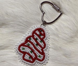 <b>Santa</b> Claus Seed Beadwork Keychain Fashion Bag Charm Christmas Ornament For <b>Keys</b> Handbag Embroidered Trendy <b>Key</b> Holder Accessory - Product Image 3