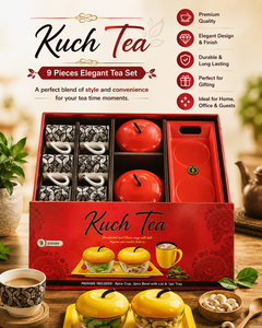 Ensemble de thé en marbre, boîte cadeau, 9 pièces, ensemble de tasses à thé, plateau de service vert et or, mug, cadeau pour la maison ou le bureau - Product Image 6