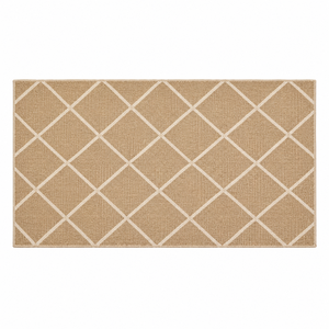 Tapis rectangulaire personnalisable 100 % jute écologique à tissage plat, motif losanges ivoire, 3x5 pieds, tailles sur mesure pour la maison, vente en gros - Product Image 2