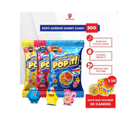 Brown Sour Sweet Strawberry Fruity Popit Crunchy Cube Cocoa Jelly Bean Candy 40g Bag 12 Months Premium High Quality