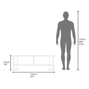19.7-Inch High White <b>Side</b> <b>Table</b> End <b>Table</b> <b>Sofa</b> <b>Table</b> with Two Shelves for Garden Console <b>Tables</b> - Product Image 4