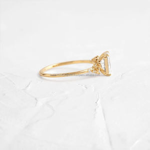 IGI/GIA Lab Grown Cut Diamond Vintage 14K Anillo de boda/compromiso amarillo Unisex Oro blanco fino para fiesta de aniversario-Worthy - Product Image 2