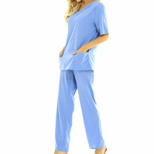 Ensemble d'uniformes infirmiers haut de gamme pour femmes avec logo brodé personnalisé et tissu médical extensible respirant - Product Image 3