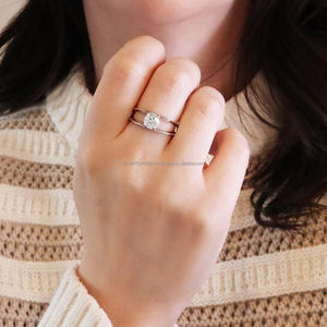 IGI/GIA Lab Grown Round Cut Diamond Vintage 14K Oro amarillo Boda/Anillo de compromiso Anillos finos unisex para aniversario perfecto - Product Image 4