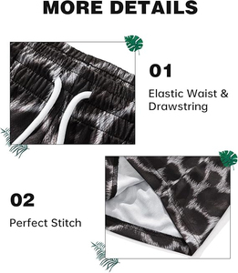 <b>Men's</b> Leopard Print Quick Dry Shorts Elastic Waist Casual 100% Polyester Sublimation Transfer Print Customized Color Logo Low - Product Image 4