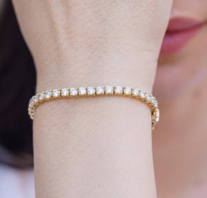 Bracelet tennis classique en or rose avec diamants de laboratoire, plaqué argent sterling, pour femme, idéal pour les fêtes et les occasions spéciales - Product Image 6