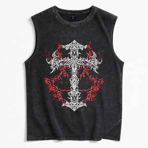 Veste homme streetwear en coton 100% de haute qualité, avec logo personnalisé sérigraphié, strass et effet délavé à l'acide, vente en gros - Product Image 2