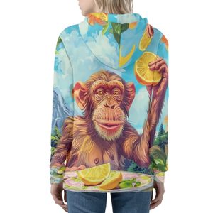 Sweat à capuche tendance pour femme, idéal au quotidien, chaud, coupe-vent, en coton mélangé respirant, qualité professionnelle, grandes tailles - Product Image 2