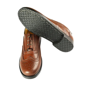 Chaussures habillées Oxford en cuir véritable marron à bout rond et lacets pour hommes, idéales pour le bureau, couleur unie, toutes saisons - Product Image 4