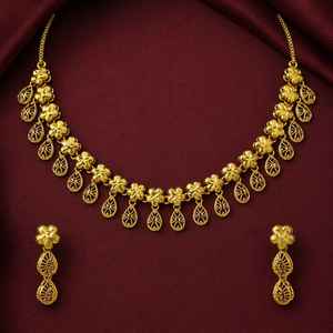 ชุดเครื่องประดับแต่งงานแบบตุรกีชุบทองไมโคร 14K 18K 24K ทองเหลืองขายส่ง ลายดอกไม้แบบดั้งเดิม - Product Image 2