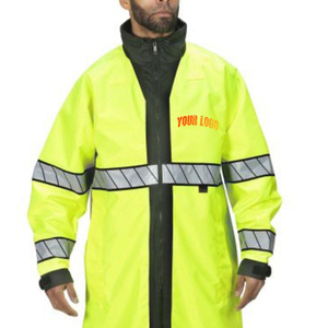 Veste de sécurité réfléchissante haute visibilité pour hommes, en polyester, imperméable, vêtements de travail, logo personnalisé disponible - Product Image 3