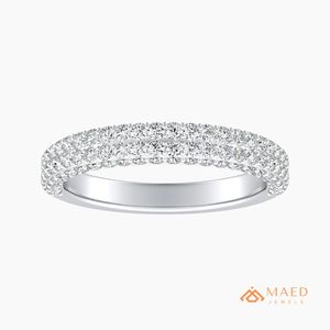 Anillo de Eternidad de Plata de Ley 925 con Moissanita, Anillo de Boda con Diamantes, Joyería Fina para Mujer, EE. UU. - Product Image 1