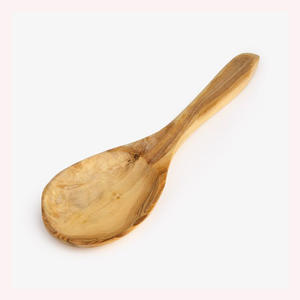 Premium Hand-Carved Olive Wood Cooking Spoon with Natural Grain Texture for Elegant Kitchen and Serving Use - Product Image 1