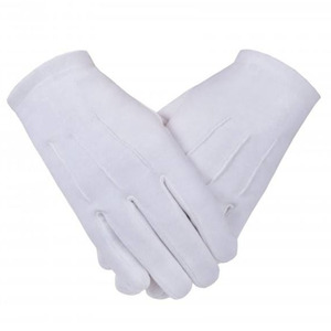 Guantes de Regalia Masónica de Alta Calidad, Bordados, Personalizables en Colores, para Ceremonias e Iglesia, Transpirables, de Algodón/Spandex - Product Image 1